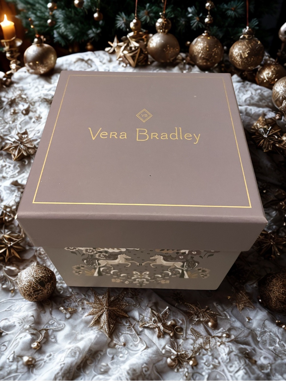 VERA BRADLEY 2023 Enchantment Neutral Christmas Ornament Gold Horse Snowflake - Picture 2 of 9